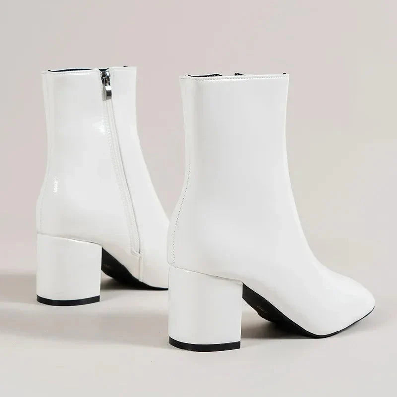 Connie | Women's Pointed Toe Block Heel Zip Boots