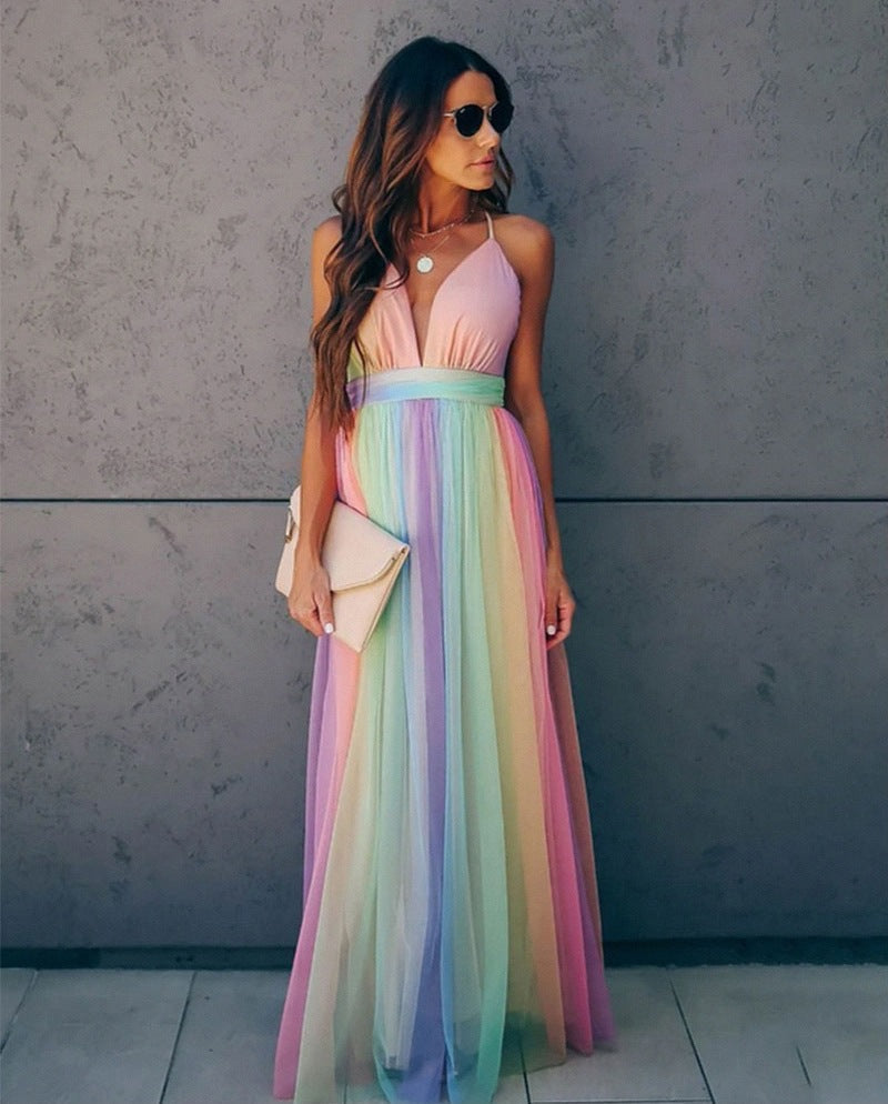 Coraline | Women's Multi-Color Flowy A Line Wedding Guest Dress
