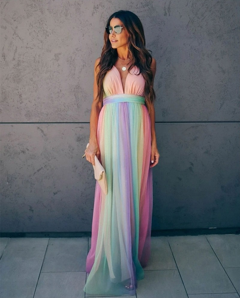 Coraline | Women's Multi-Color Flowy A Line Wedding Guest Dress