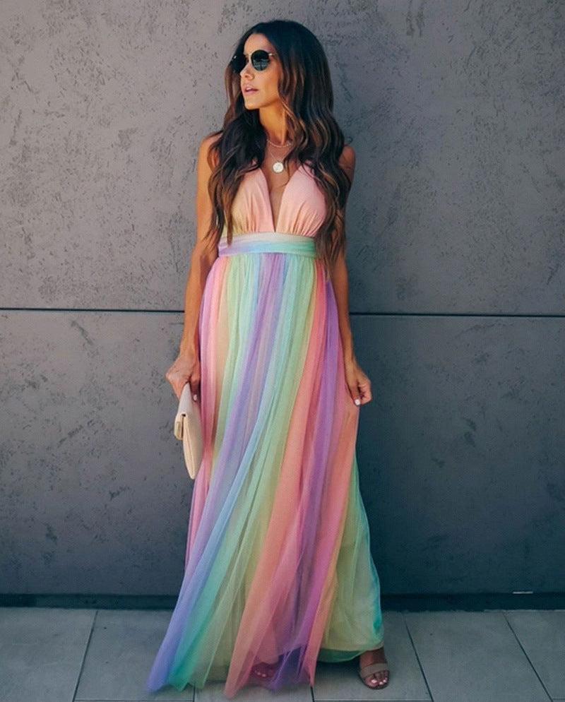 Coraline | Women's Multi-Color Flowy A Line Wedding Guest Dress