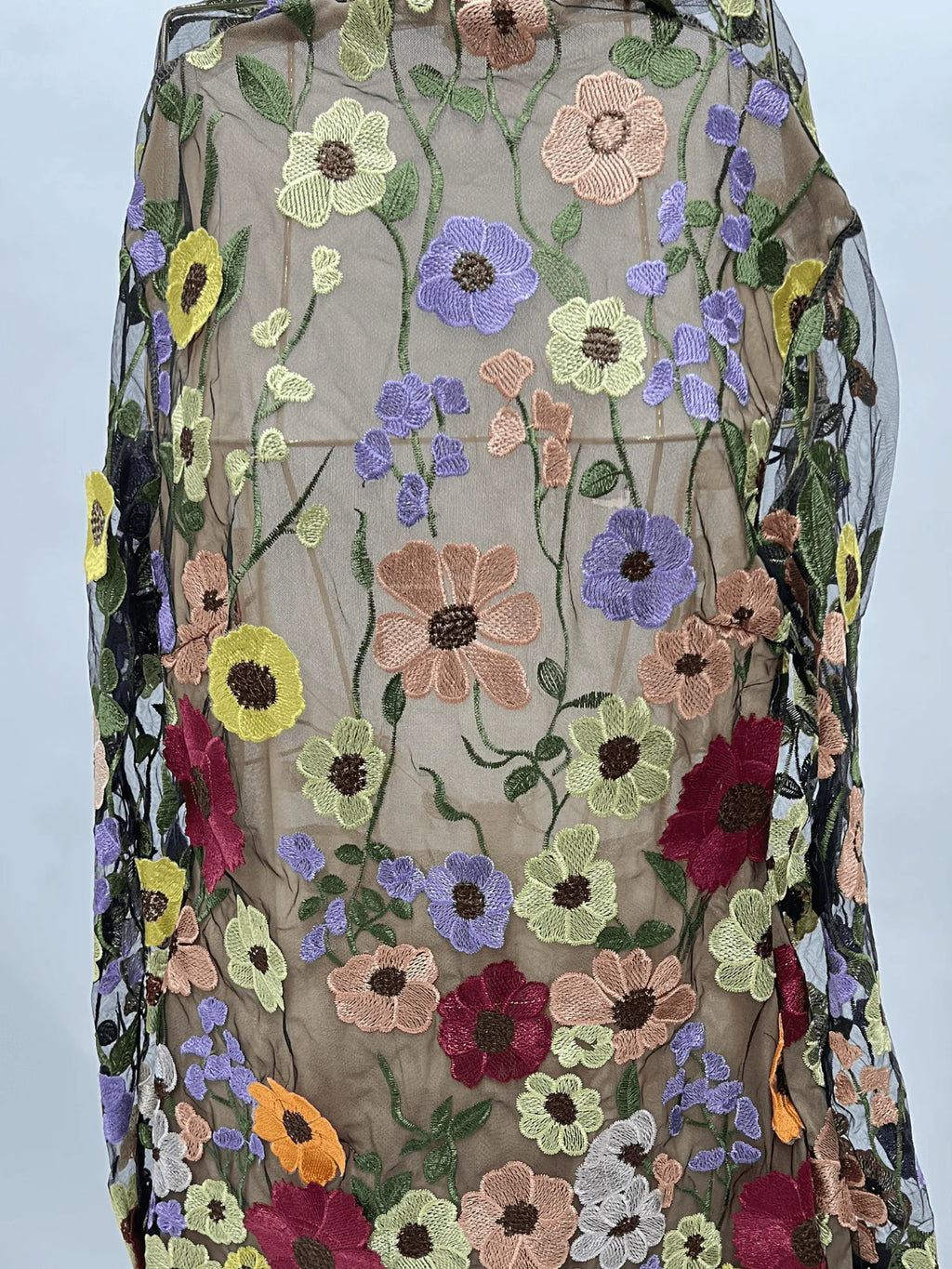 Cordula | Women’s Floral Applique High Neck Long Sleeve Mini Dress