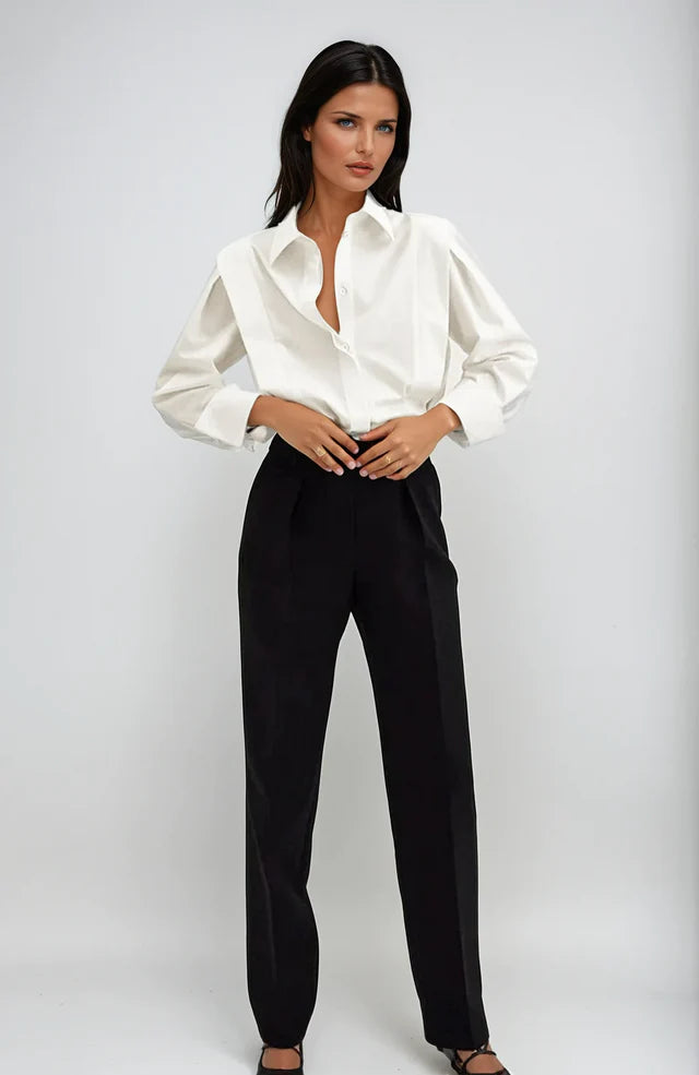 Corina | Women's Pointed Collar Long Sleeve Shirt