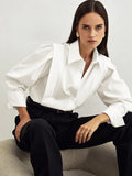 Corina | Women's Pointed Collar Long Sleeve Shirt