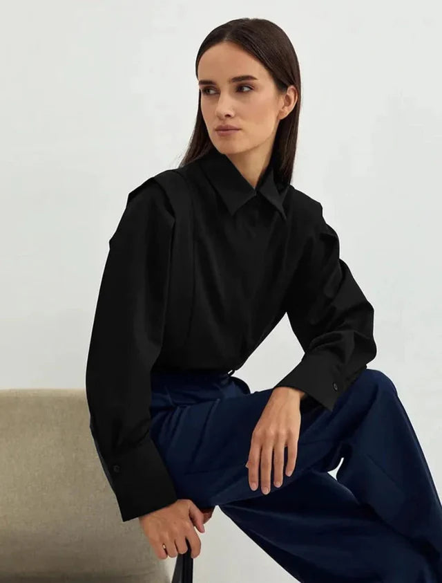Corina | Women's Pointed Collar Long Sleeve Shirt