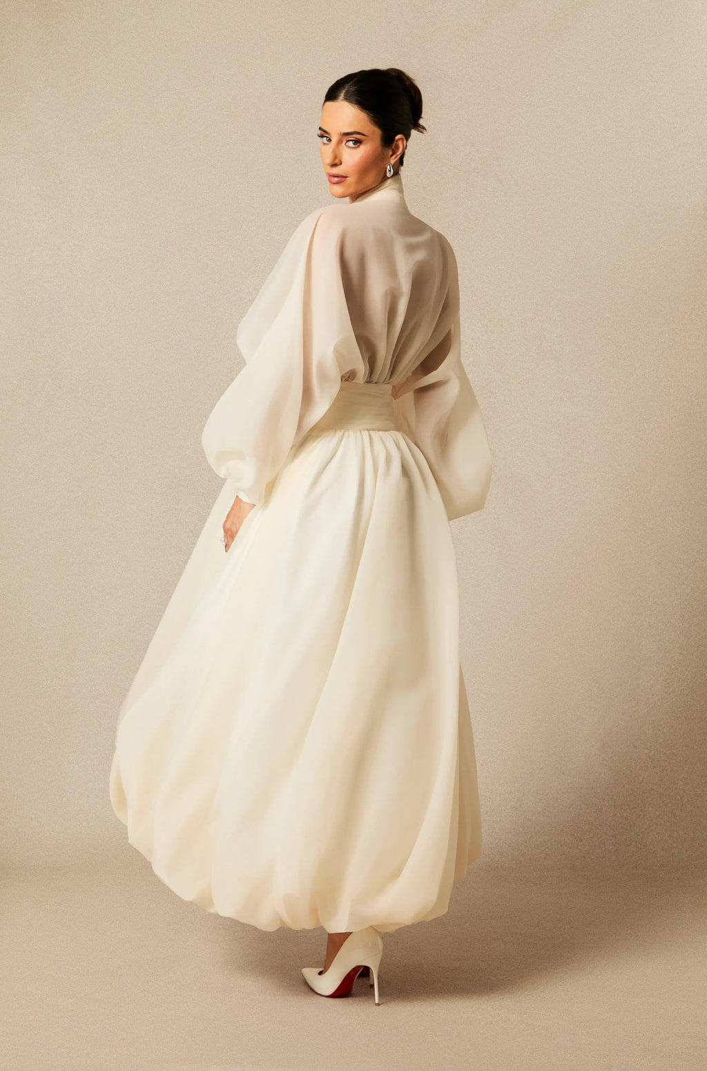 Corinna | Women’s V Neck Long Sleeve Flowy Wedding Guest Dress