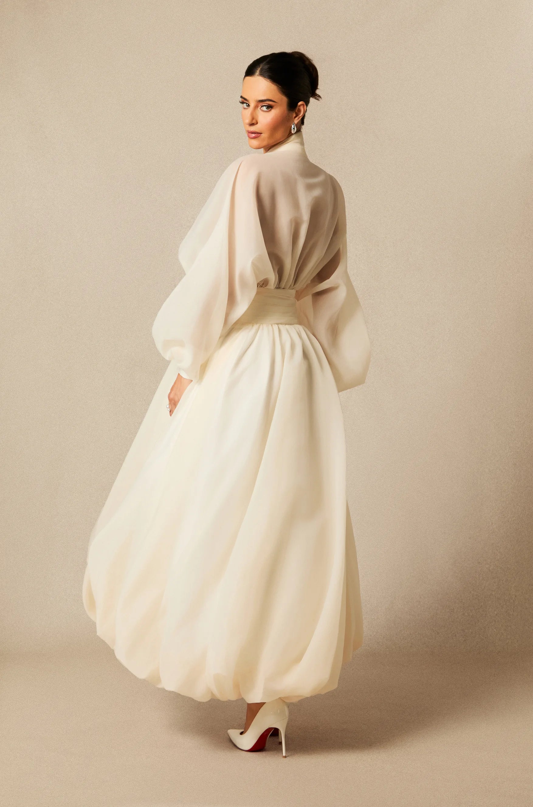 Corinna | Women’s V Neck Long Sleeve Flowy Wedding Guest Dress