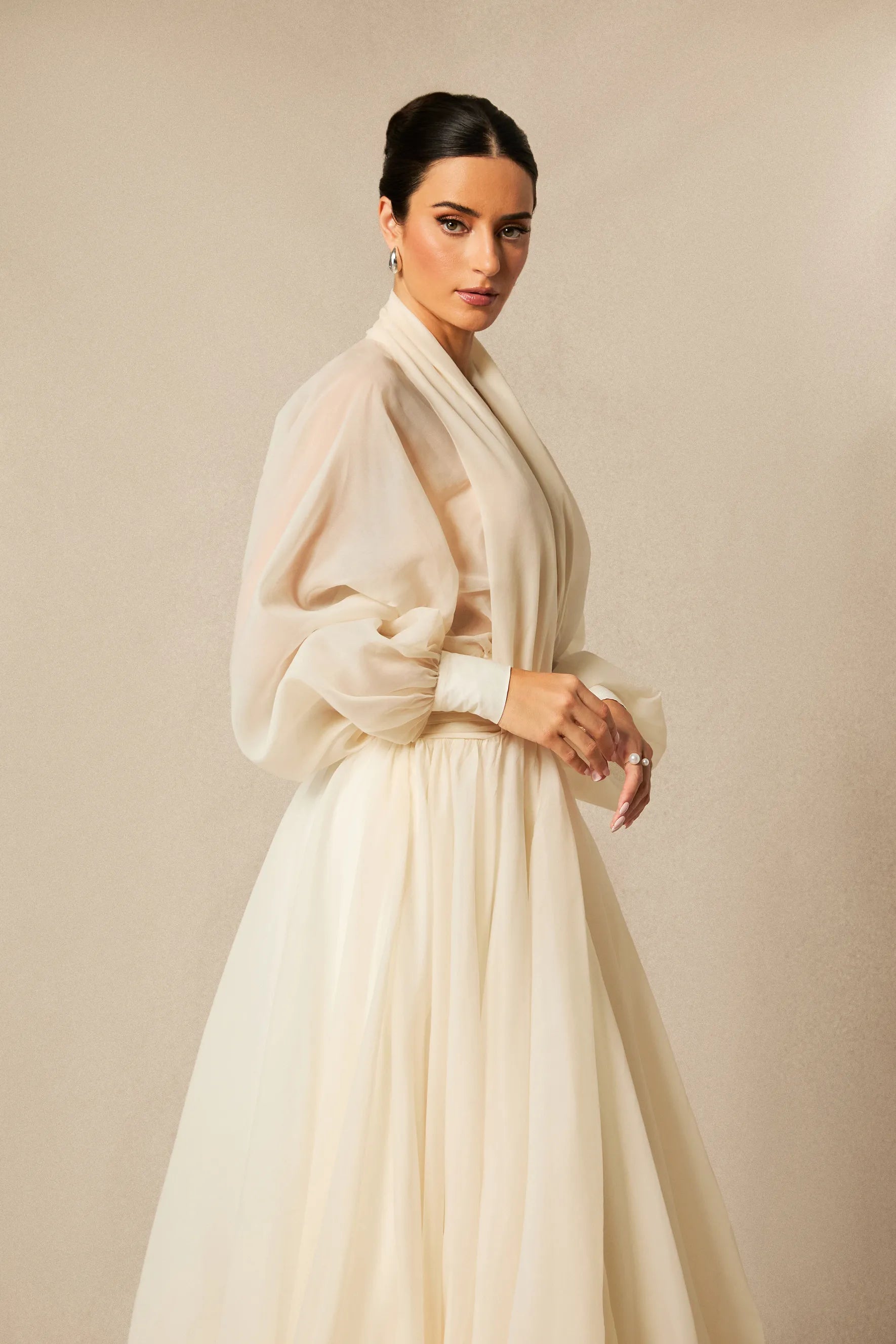 Corinna | Women’s V Neck Long Sleeve Flowy Wedding Guest Dress
