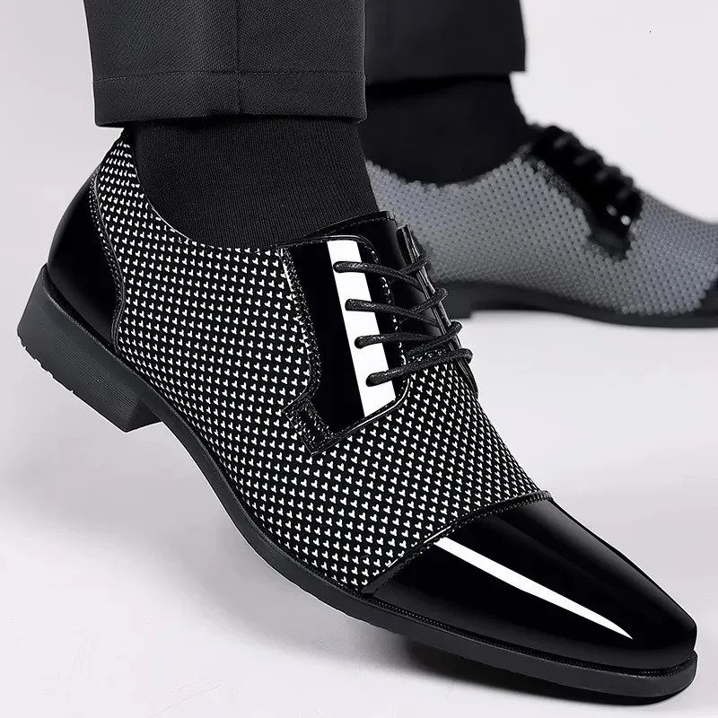 Cornelius | Men's Geometric Patterned Lace-Up Dress Shoes