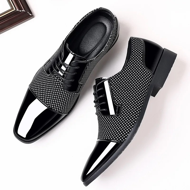 Cornelius | Men's Geometric Patterned Lace-Up Dress Shoes
