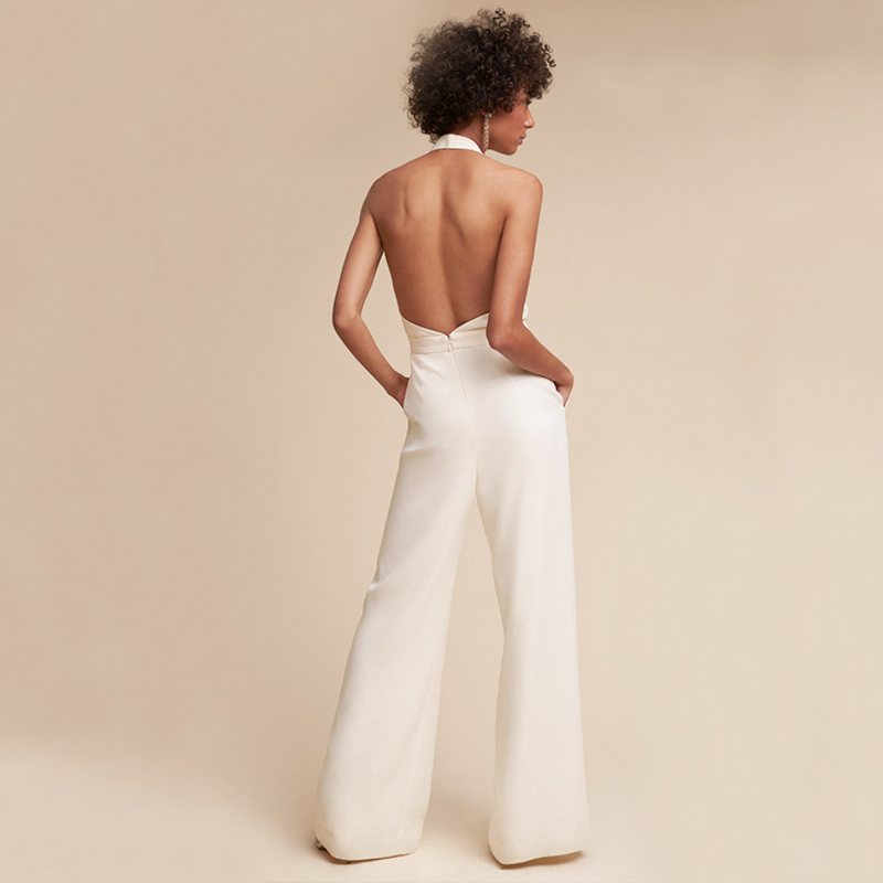Corrie | Women's Sleeveless V-Neck Wide Leg Jumpsuit
