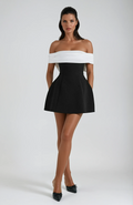 Courtney | Women's A Line Off Shoulder Grad Party Mini Dress