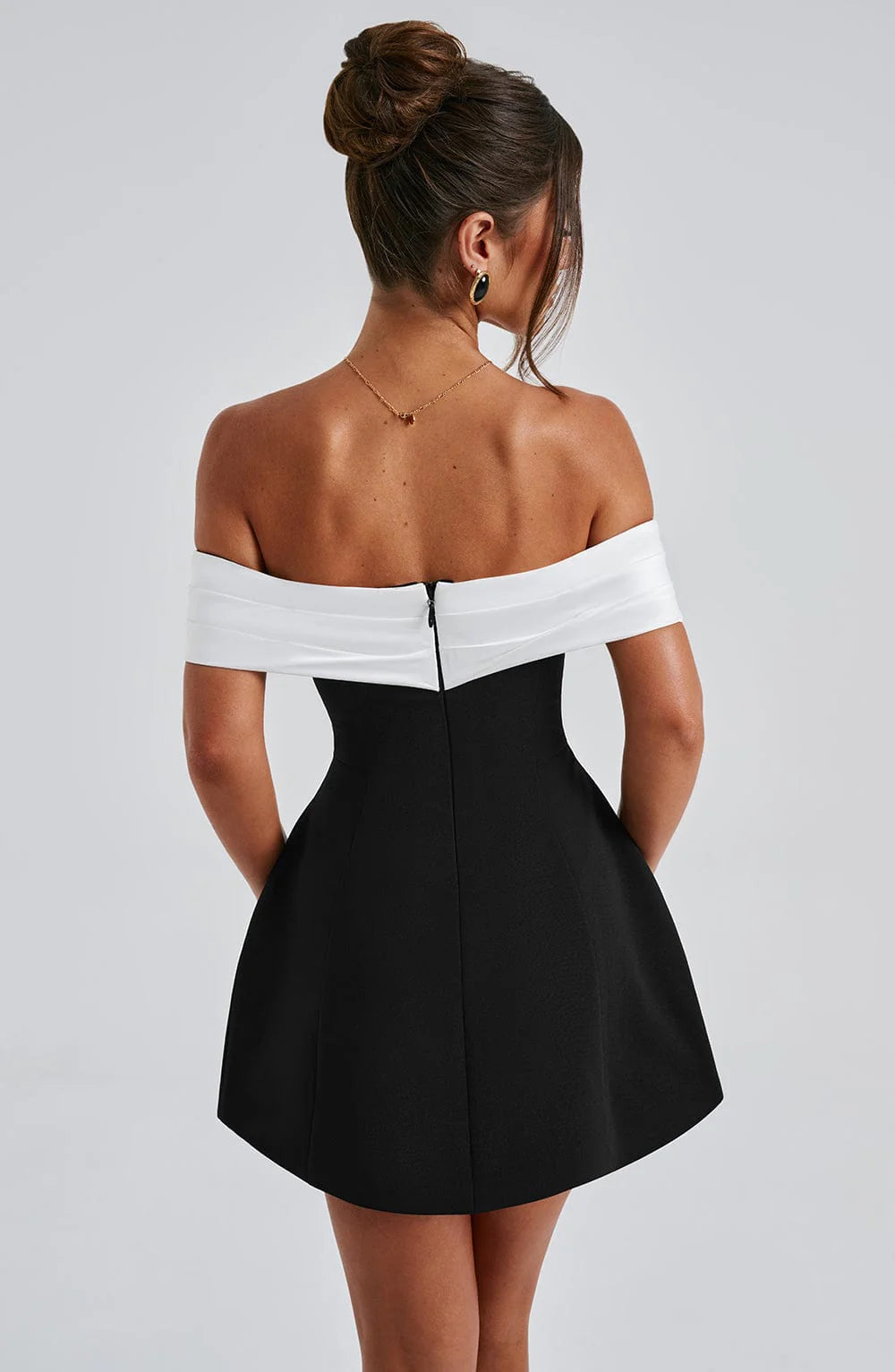 Courtney | Women's A Line Off Shoulder Grad Party Mini Dress