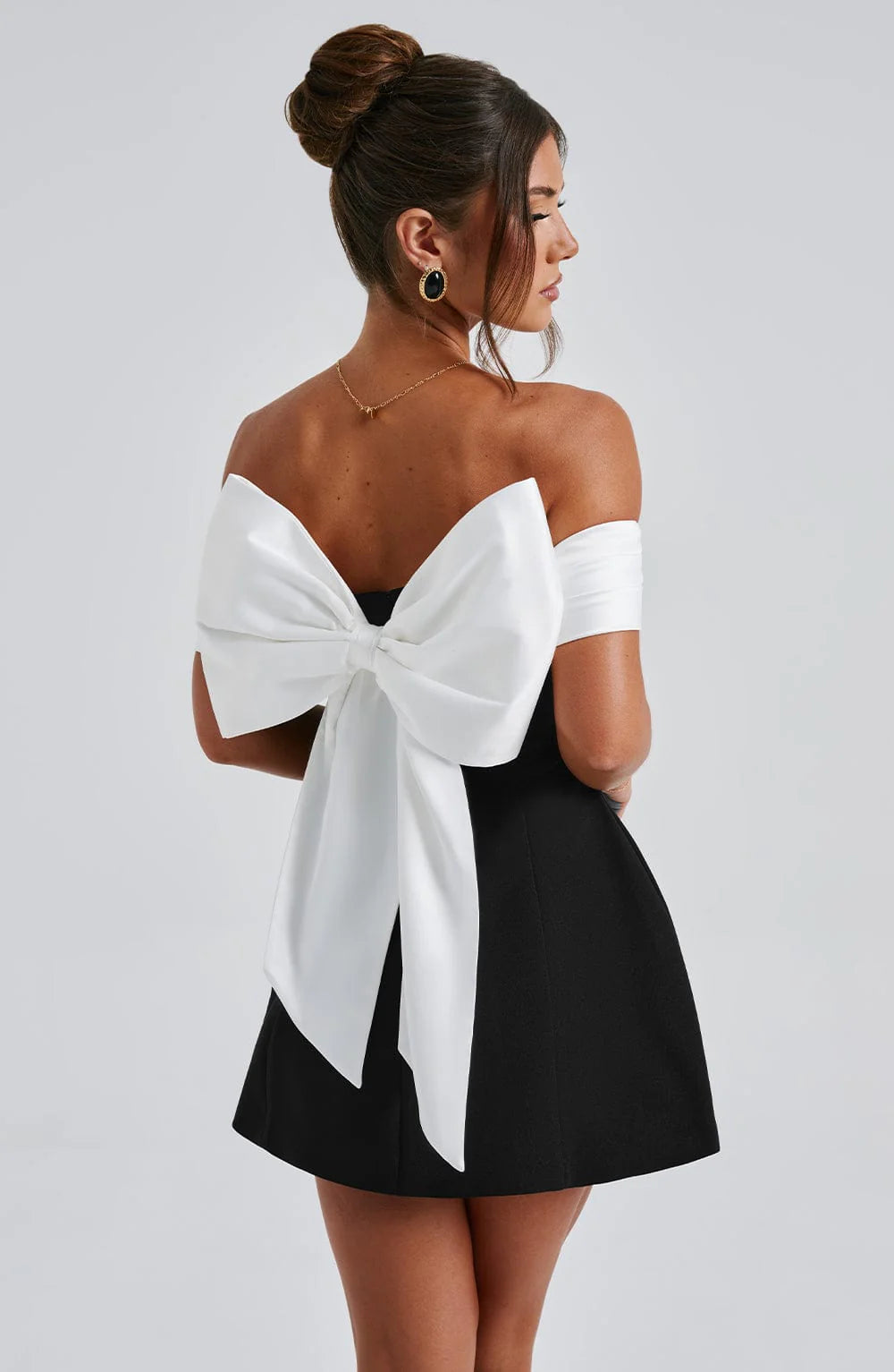 Courtney | Women's A Line Off Shoulder Grad Party Mini Dress