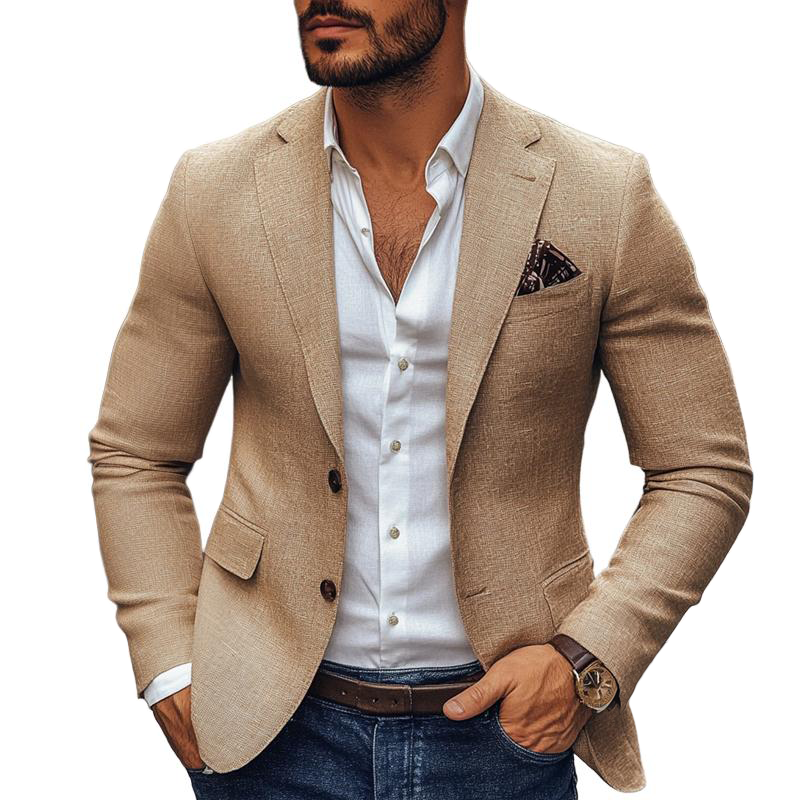 Crawford | Men’s Fitted Notch Lapel Long Sleeve Blazer