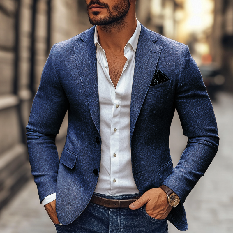 Crawford | Men’s Fitted Notch Lapel Long Sleeve Blazer