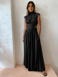 Cristal | Women's Mock Neck Cut Out Wedding Guest Dress