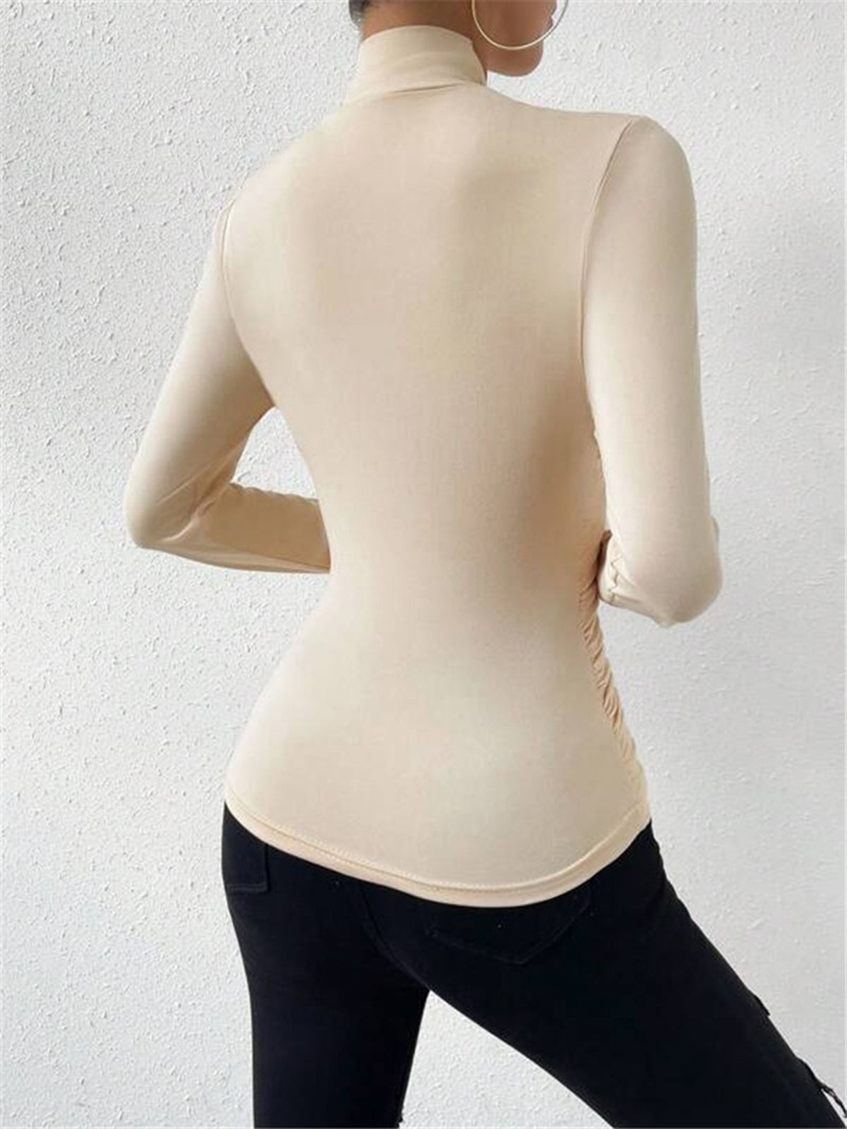 Cristina | Women's Fitted Crossover Long Sleeve Top