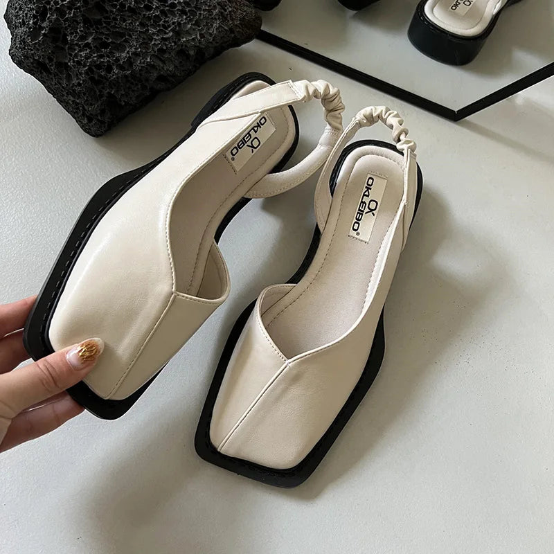 Crystal | Women's Square Toe Slingback Slip On Sandals