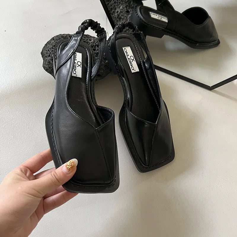 Crystal | Women's Square Toe Slingback Slip On Sandals