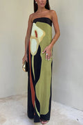 Dalila | Women's Strapless Floral Printed Maxi Dress
