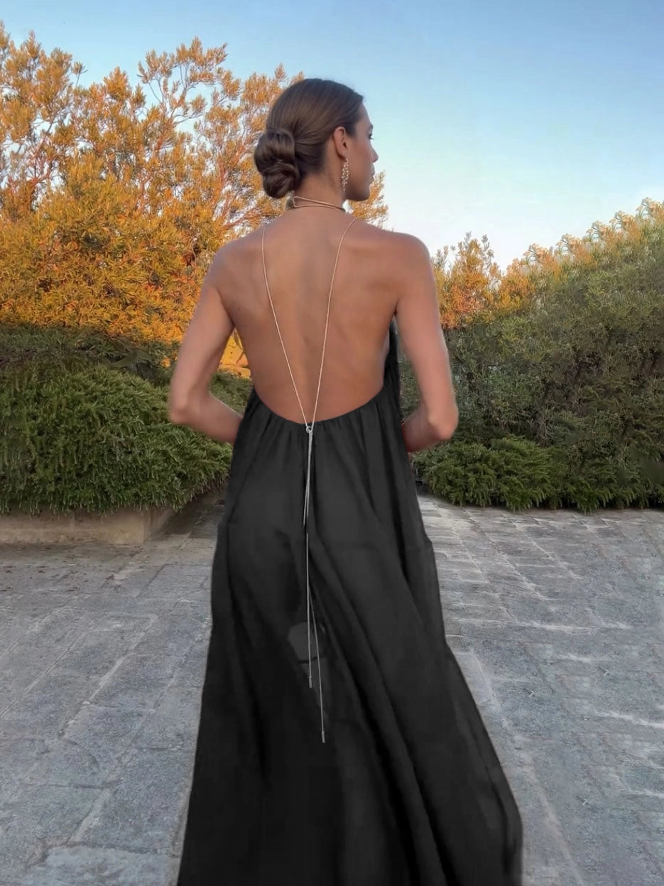 Dalisha | Women’s Halter Backless Flowy Maxi Dress
