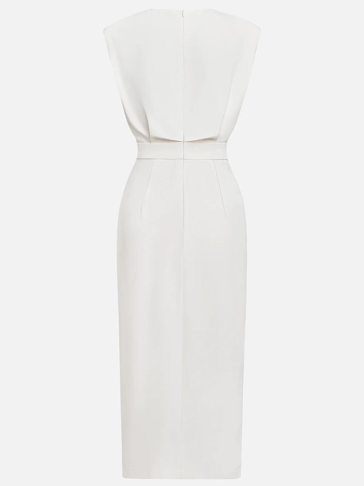 Danielle | Women's Side Button Sleeveless Round Neck Midi Dress