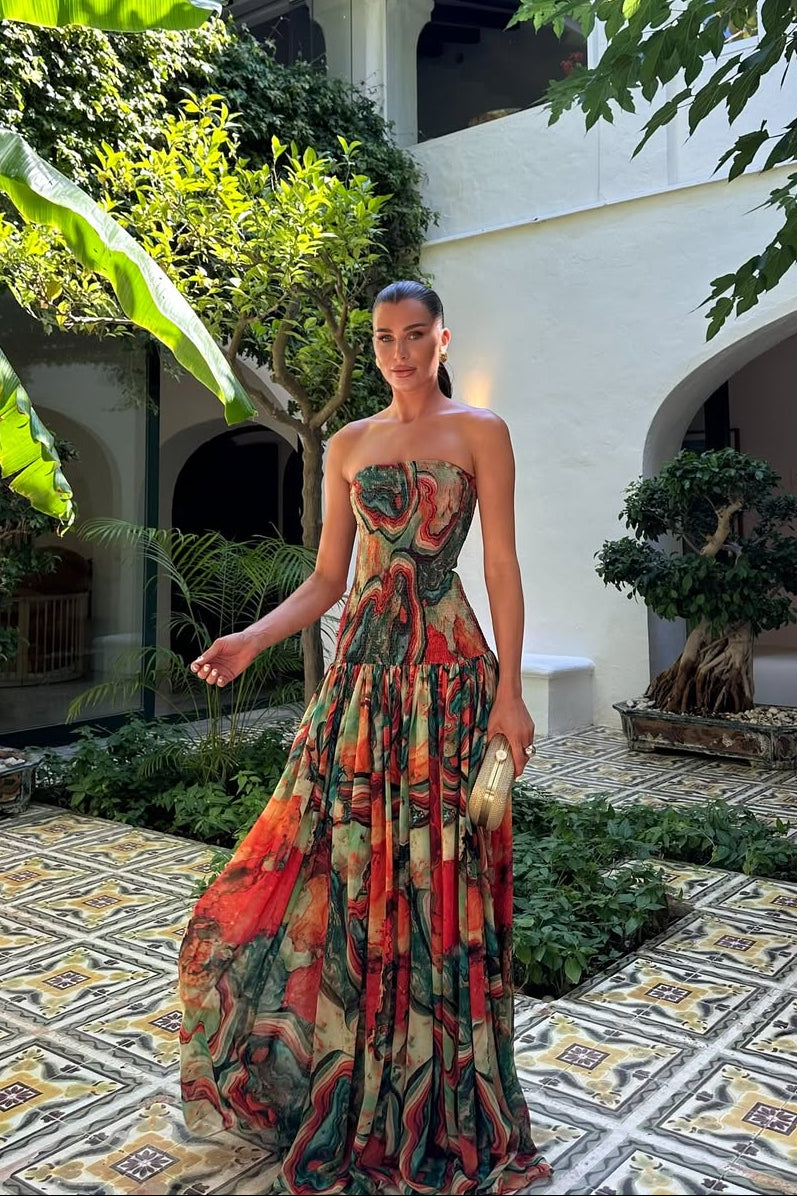 Darielle | Women's Flowy Strapless Wedding Guest Dress