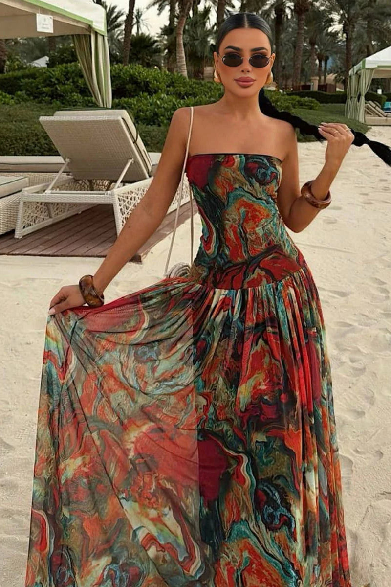 Darielle | Women's Flowy Strapless Wedding Guest Dress