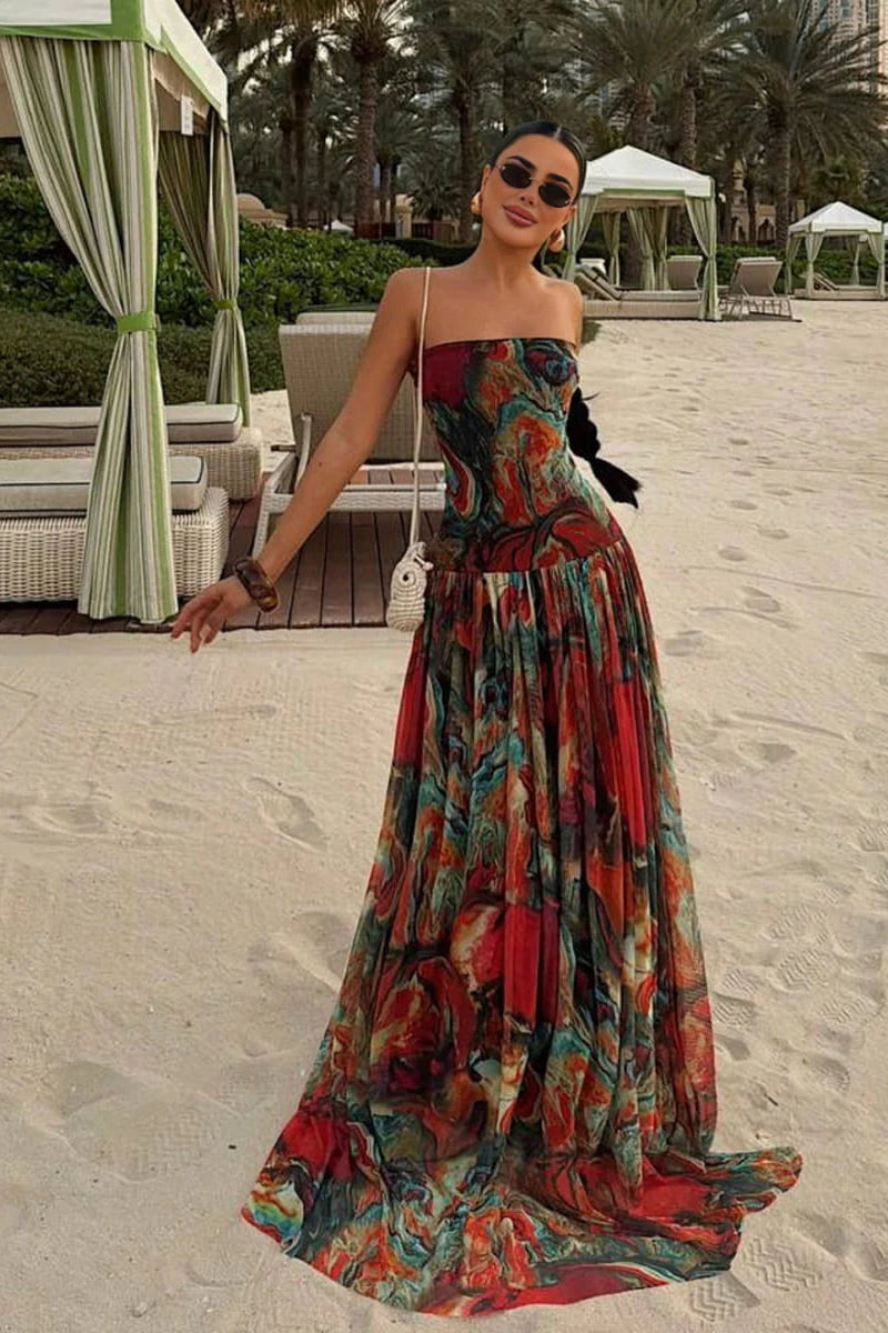 Darielle | Women's Flowy Strapless Wedding Guest Dress