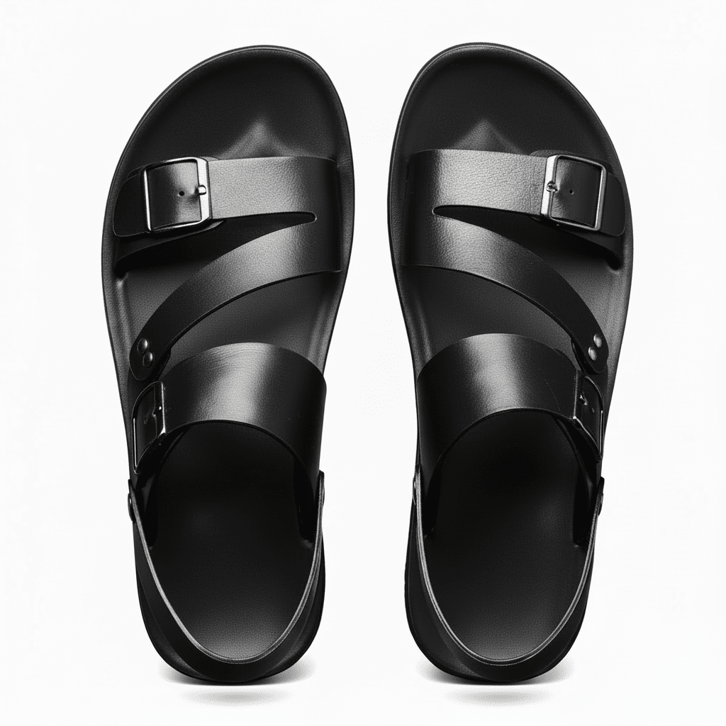 Darius | Men's Double Buckle Cross Strap Open Toe Sandals