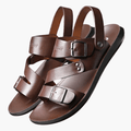 Darius | Men's Double Buckle Cross Strap Open Toe Sandals