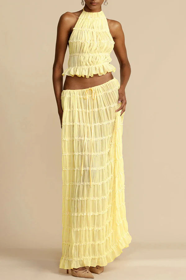 Darlinda | Women's High Waist Tiered Maxi Skirt