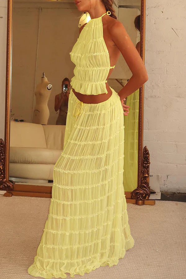 Darlinda | Women's High Waist Tiered Maxi Skirt