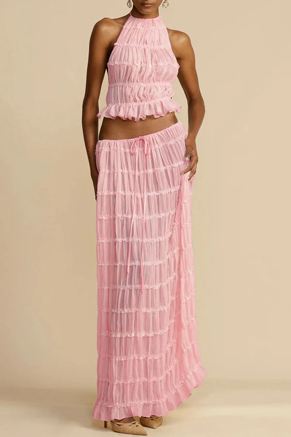 Darlinda | Women's High Waist Tiered Maxi Skirt