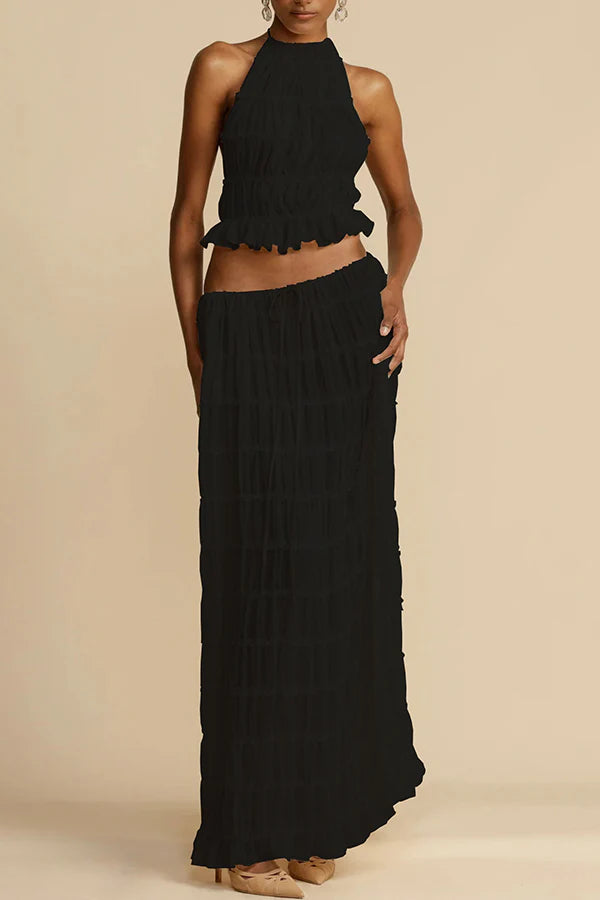 Darlinda | Women's High Waist Tiered Maxi Skirt