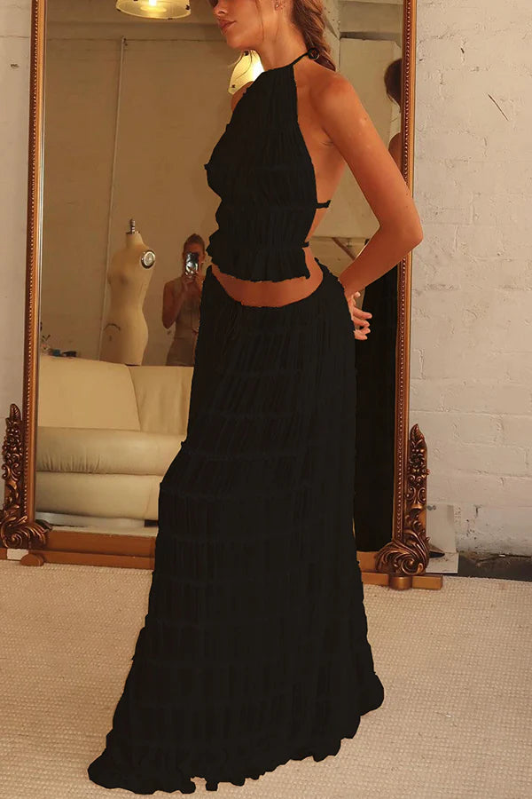 Darlinda | Women's High Waist Tiered Maxi Skirt