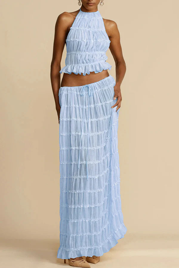 Darlinda | Women's High Waist Tiered Maxi Skirt