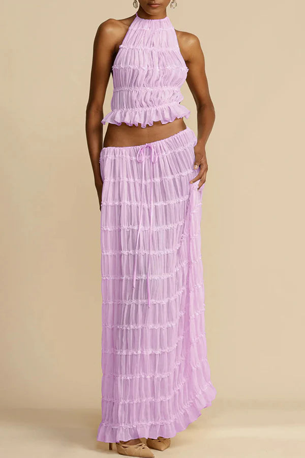 Darlinda | Women's High Waist Tiered Maxi Skirt