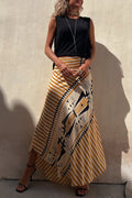Darnesha | Women's Geometric Stripe Maxi Skirt