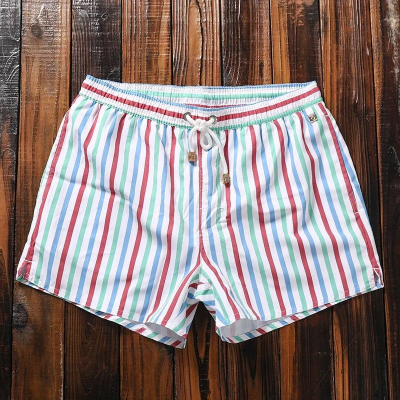 Darrell | Men's Striped Drawstring Summer Swimming Shorts
