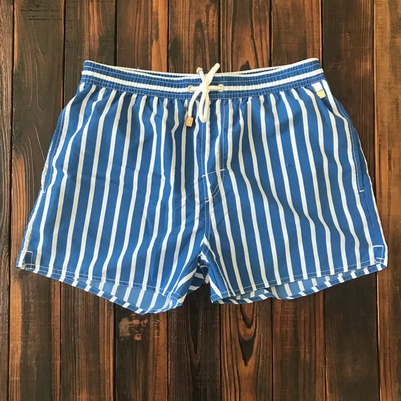 Darrell | Men's Striped Drawstring Summer Swimming Shorts