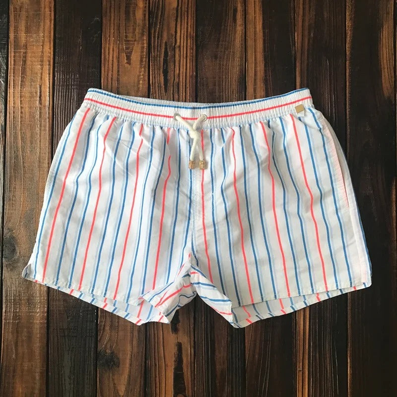 Darrell | Men's Striped Drawstring Summer Swimming Shorts