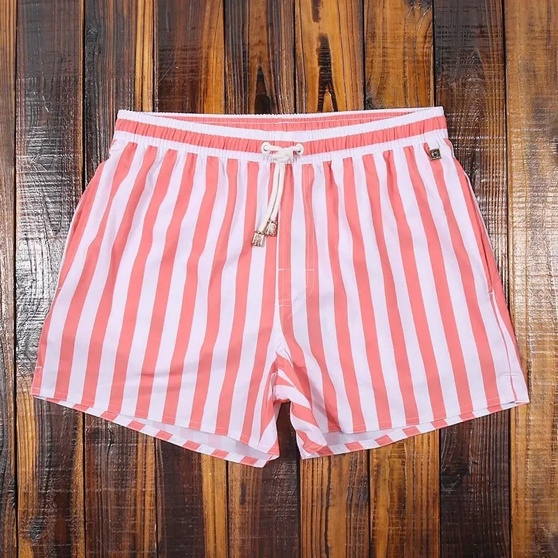Darrell | Men's Striped Drawstring Summer Swimming Shorts