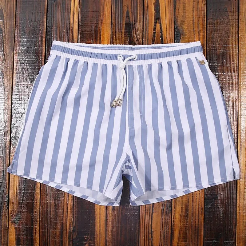 Darrell | Men's Striped Drawstring Summer Swimming Shorts