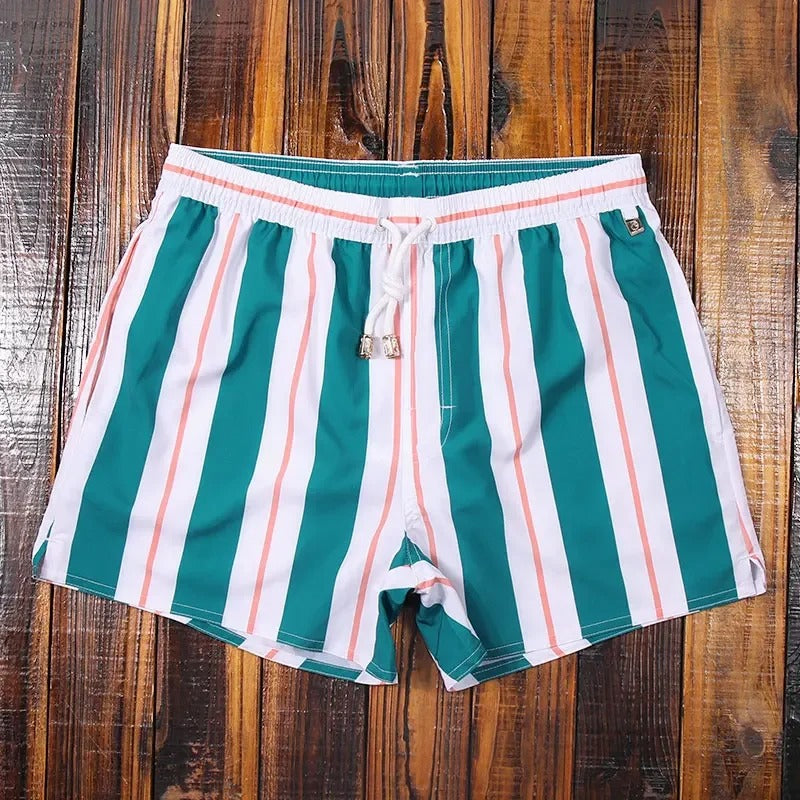Darrell | Men's Striped Drawstring Summer Swimming Shorts