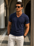 Darren | Men's Fitted Short Sleeve Zip Pocket T Shirt