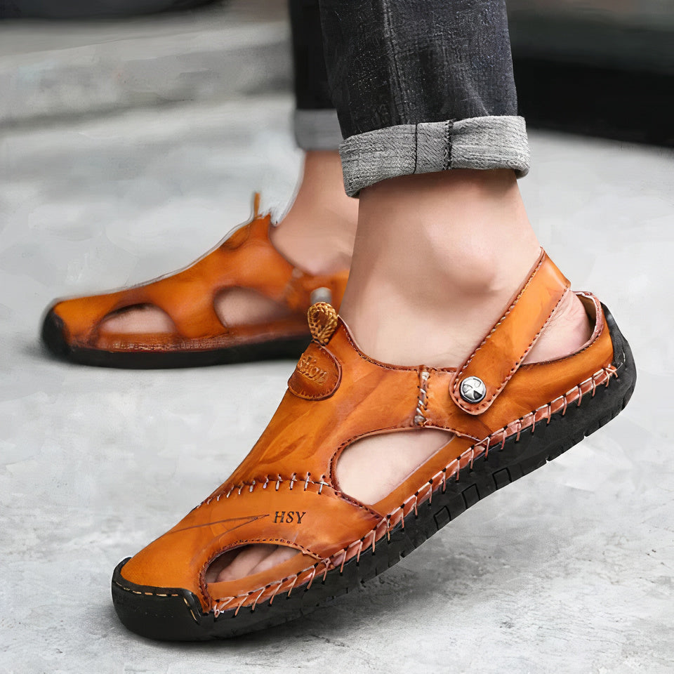 Darwin | Men's Slip On Closed Toe Adjustable Strap Sandals