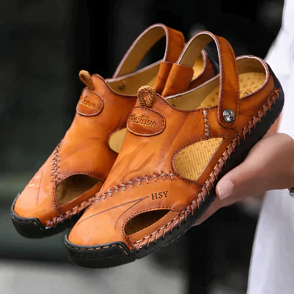 Darwin | Men's Slip On Closed Toe Adjustable Strap Sandals