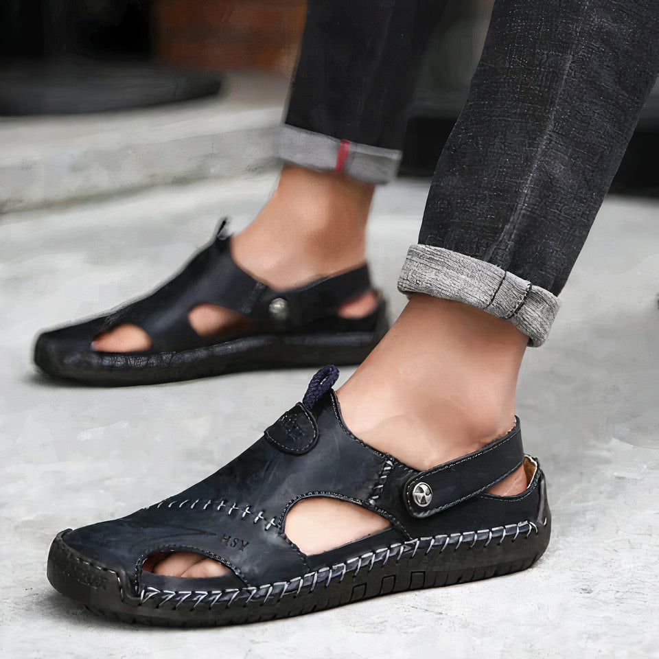 Darwin | Men's Slip On Closed Toe Adjustable Strap Sandals