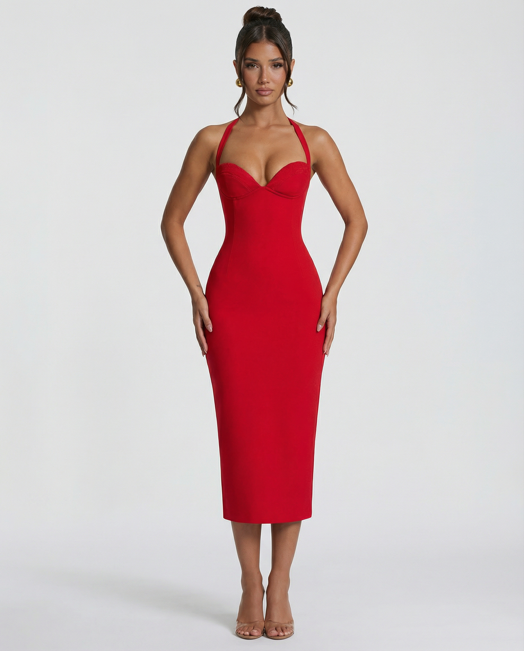 Dasha | Women's Halter Sweetheart Wedding Guest Dress